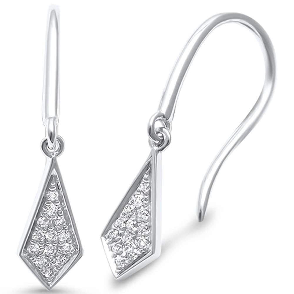 Muse Jewelry .09ct G SI 14K White Gold Diamond Drop Dangle Earrings