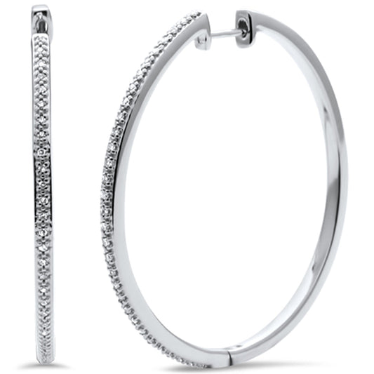 Muse Jewelry .18ct G SI 14K White Gold Diamond Hoop Earrings