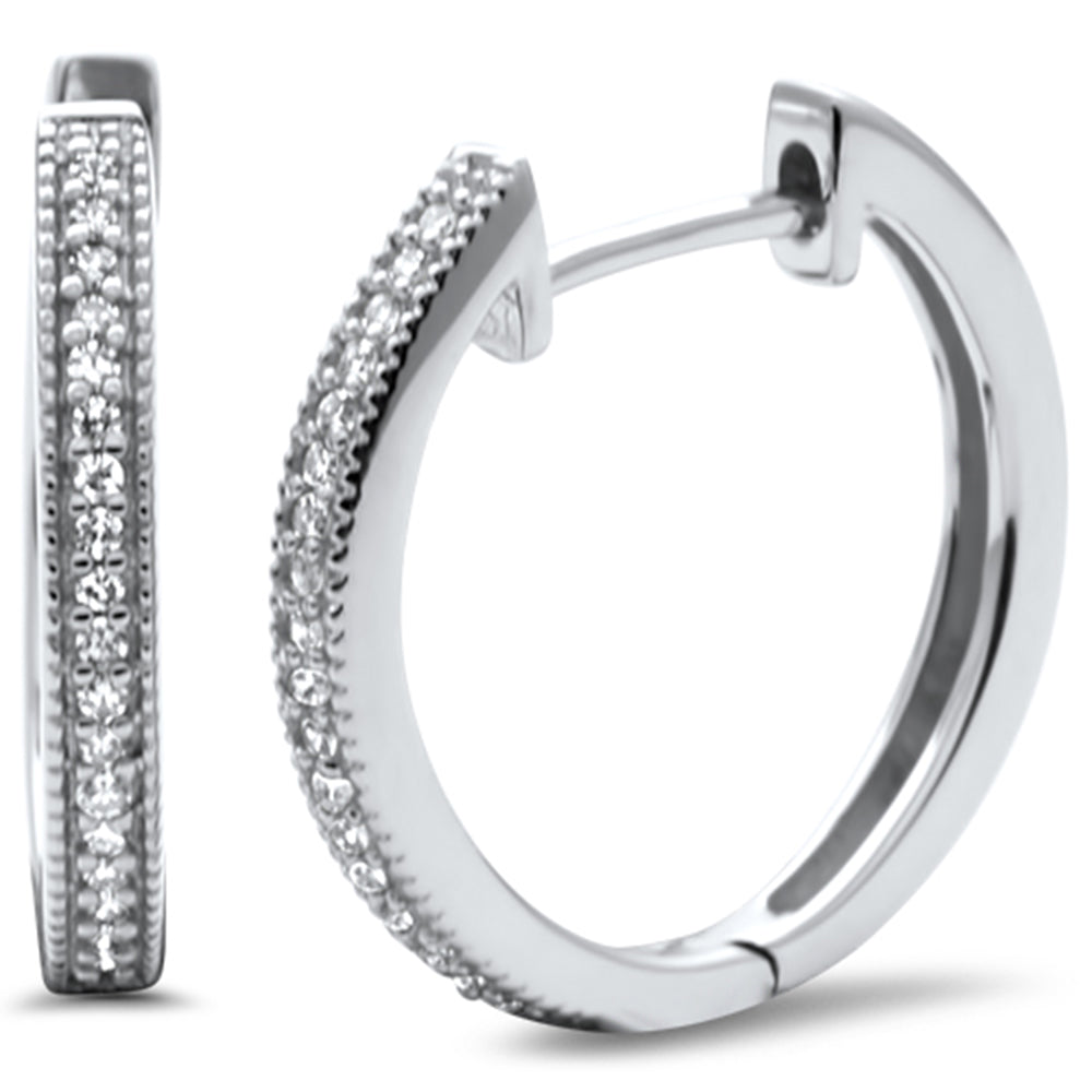 Muse Jewelry .12ct G SI 14K White Gold Diamond Hoop Earrings