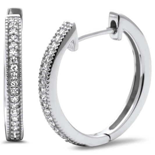 Muse Jewelry .12ct G SI 14K White Gold Diamond Hoop Earrings