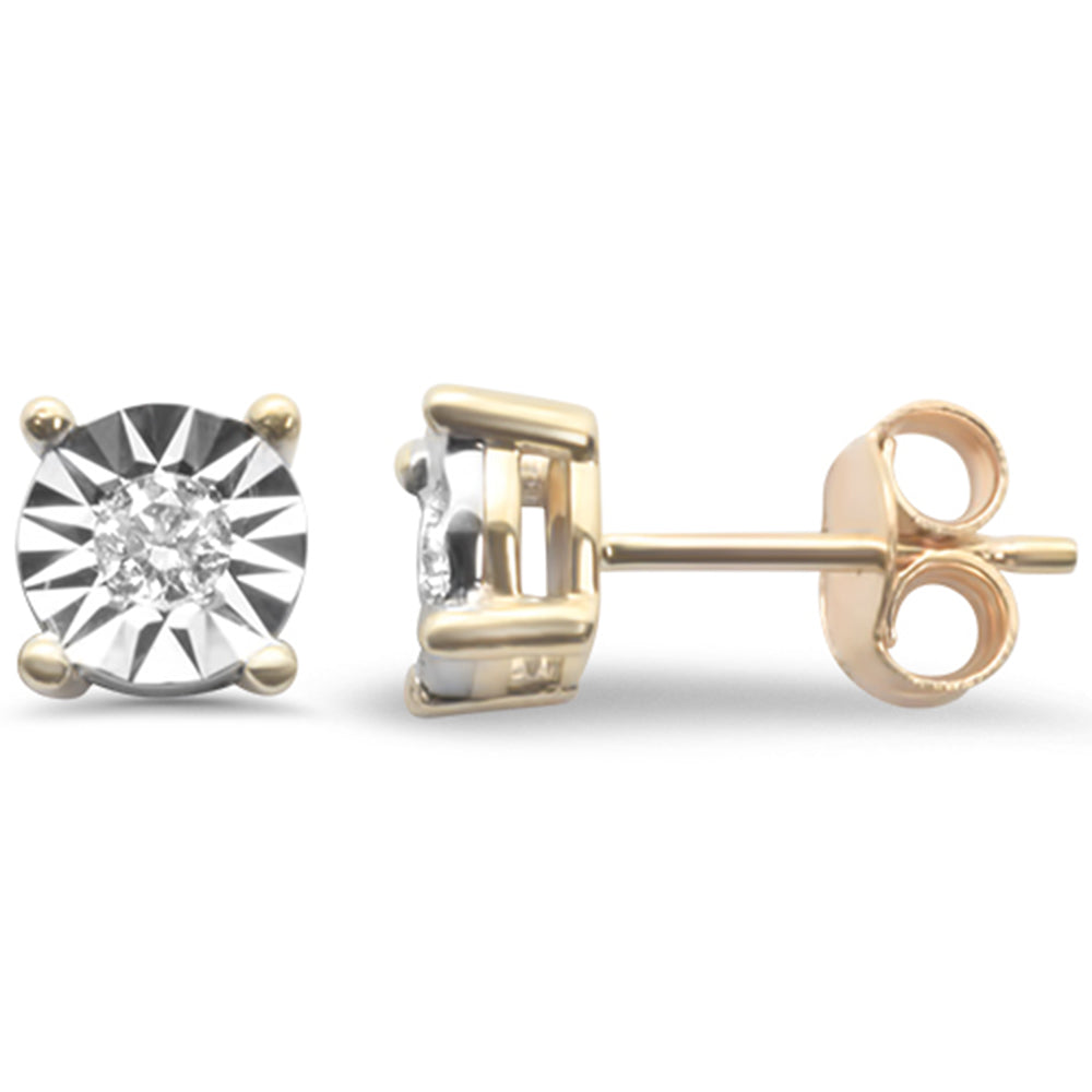 Muse Jewelry .22ct G SI 14K Yellow Gold Round Diamond Miracle Illusion Stud Earrings