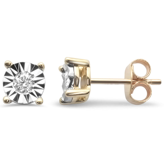 Muse Jewelry .26ct G SI 14K Yellow Gold Round Diamond Miracle Illusion Stud Earrings