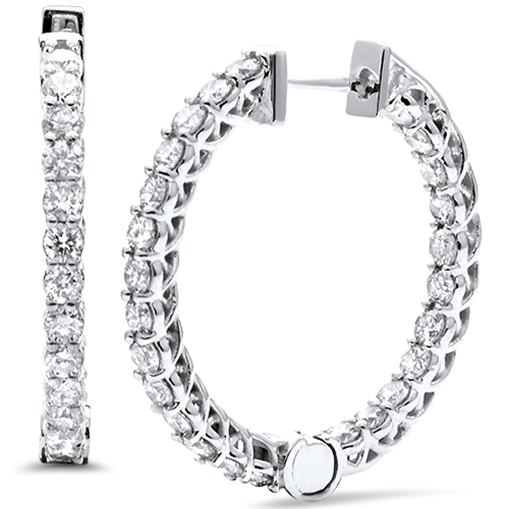 Muse Jewelry 2.0ct G SI 14K White Gold Diamond Hoop Earrings