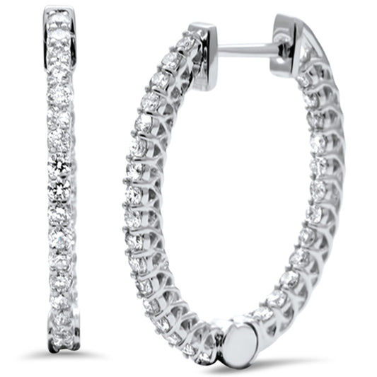 Muse Jewelry .99ct G SI 14K White Gold Diamond Fashion Hoop Earrings