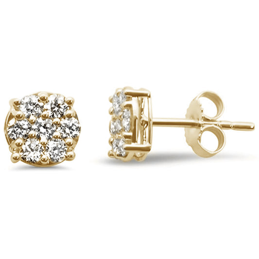 Muse Jewelry .30ct G SI 14K Yellow Gold Diamond Flower Stud Earrings