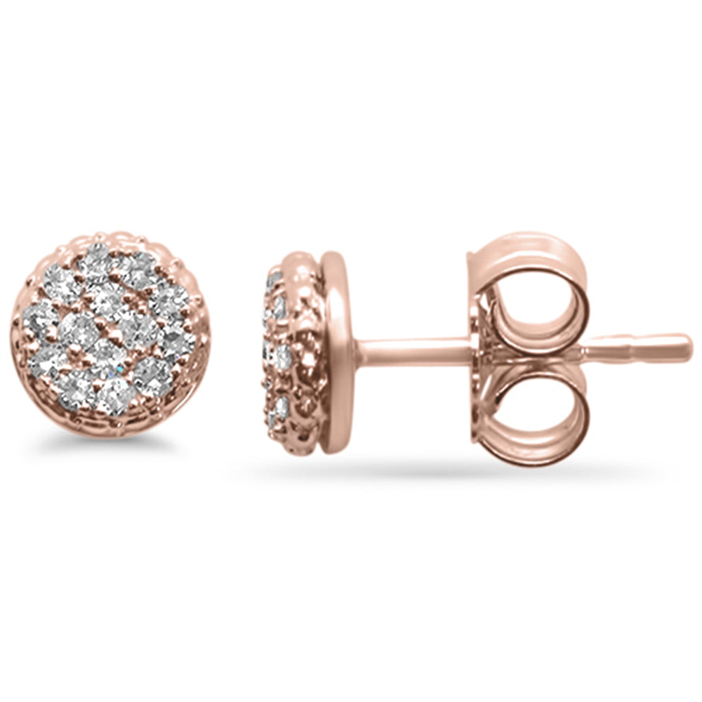 Muse Jewelry .17ct G SI 10K Rose Gold Round Shape Diamond Stud Earrings