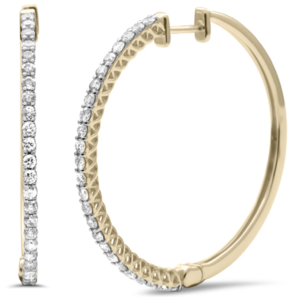 Muse Jewelry 1.51ct G SI 14KT Yellow Gold Diamond Hoop Earrings