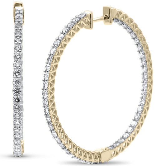 Muse Jewelry 3.00ct G SI 14KT Yellow Gold Diamond Hoop Earrings