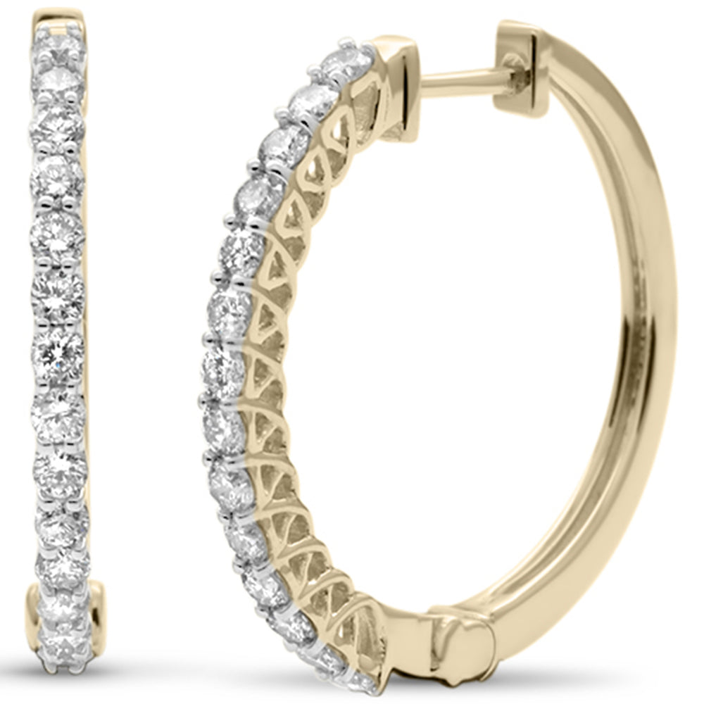 Muse Jewelry .99ct G SI 14KT Yellow Gold Diamond Hoop Earrings