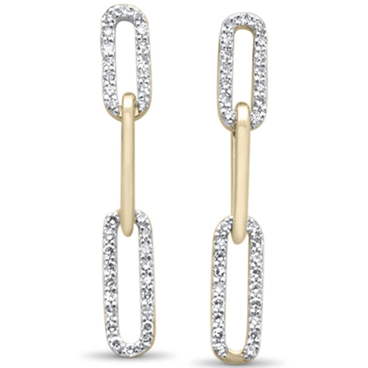 Muse Jewelry .29ct G SI 14K Yellow Gold Diamond Paper Clip Style Dangling Earrings