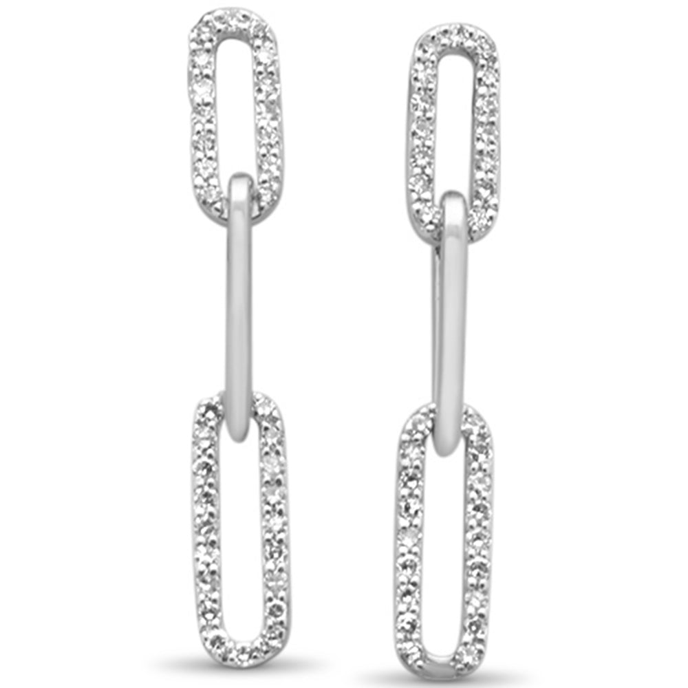 Muse Jewelry .28ct G SI 14KT White Gold Diamond Paper Clip Style Dangling Earrings