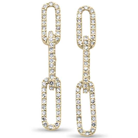 Muse Jewelry .50ct G SI 14KT Yellow Gold Diamond Paper Clip Style Dangling Earrings