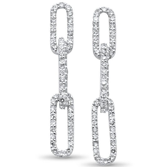 Muse Jewelry .51ct G SI 14KT White Gold Diamond Paper Clip Style Dangling Earrings