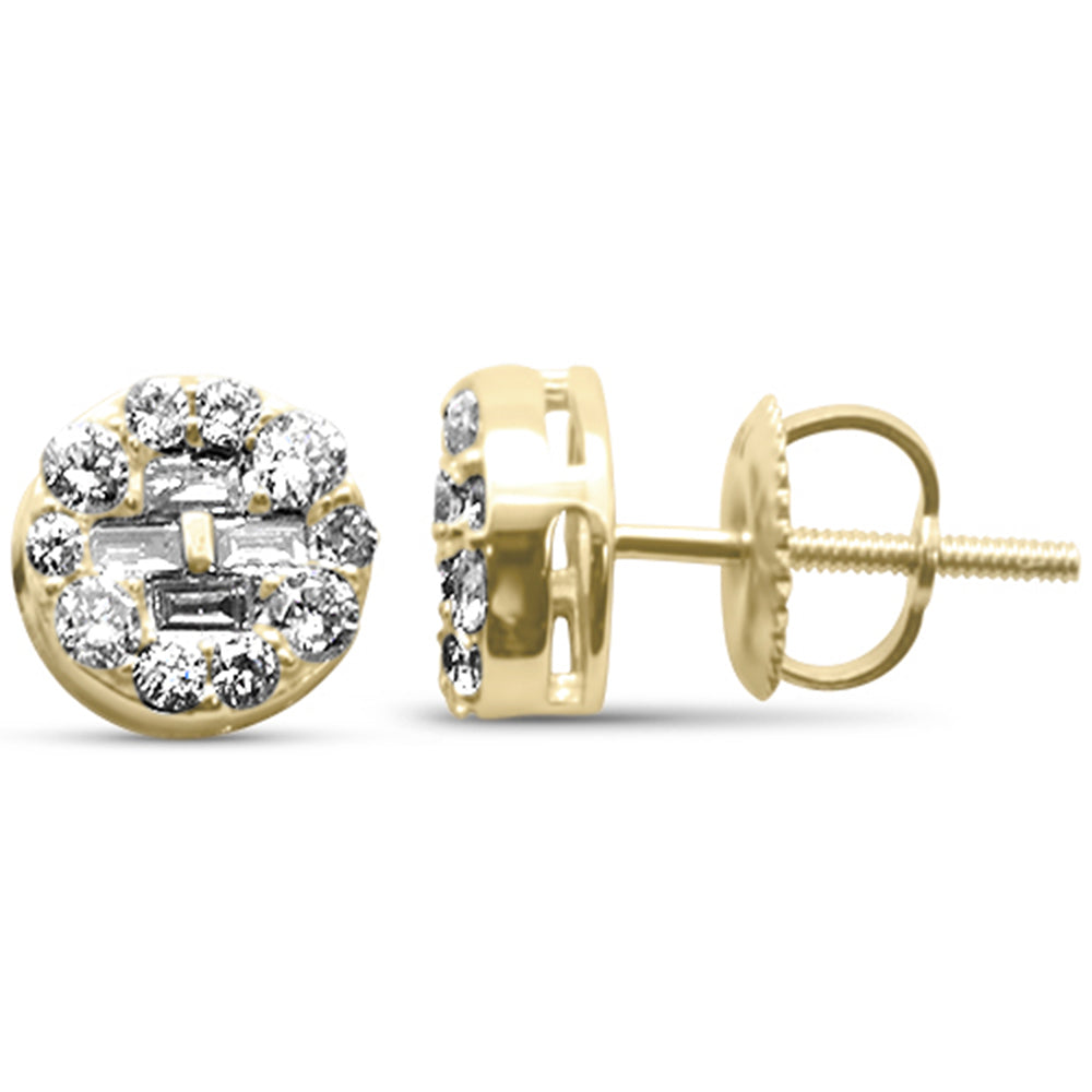 Muse Jewelry .53ct G SI 14K Yellow Gold Diamond Baguette & Round Earrings