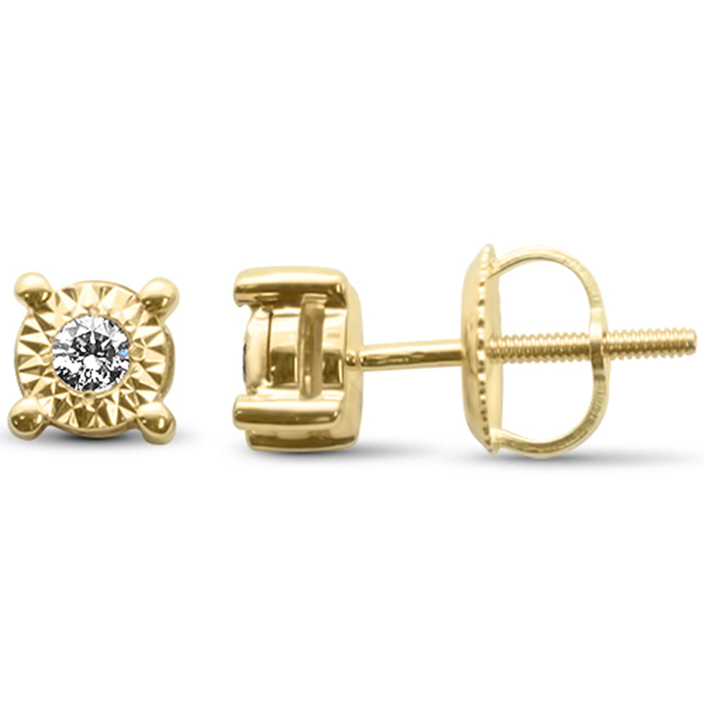 Muse Jewelry .10ct G SI 10K Yellow Gold Round Diamond Stud Earrings