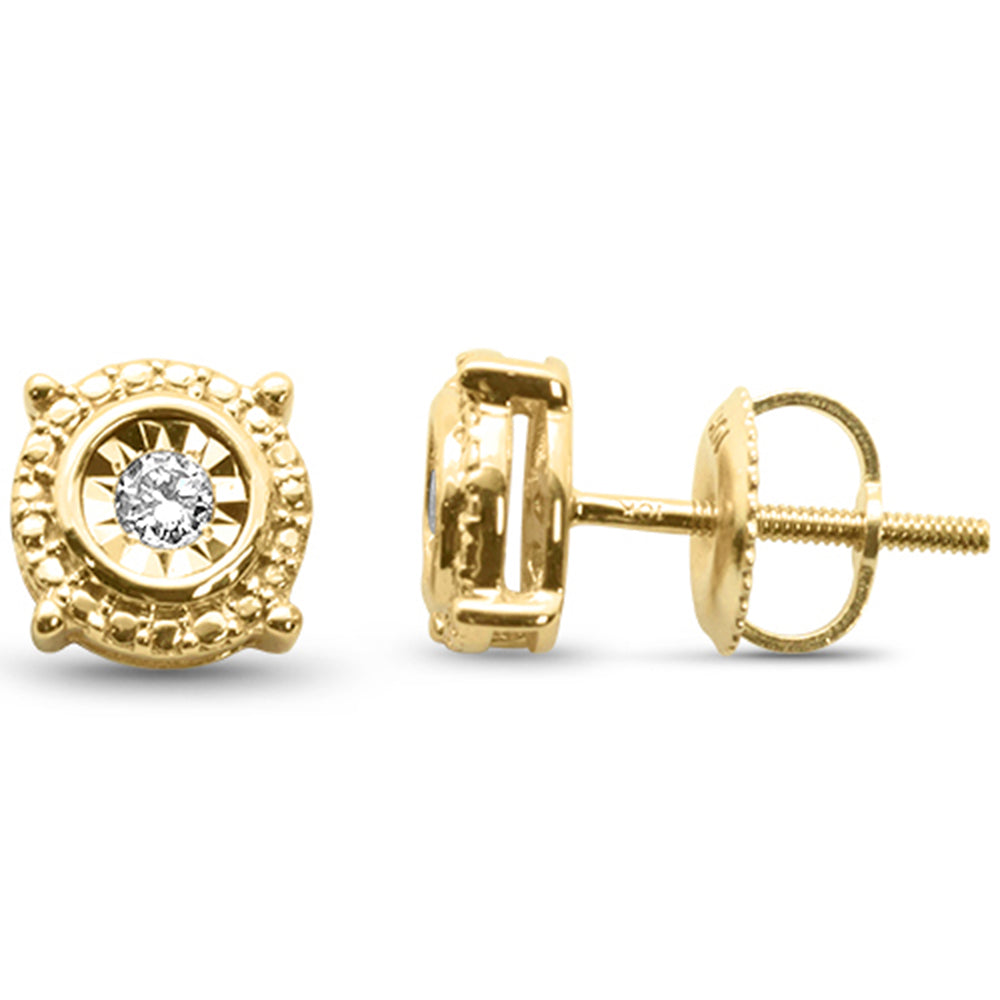 Muse Jewelry .11ct G SI 10K Yellow Gold Round Diamond Stud Earrings