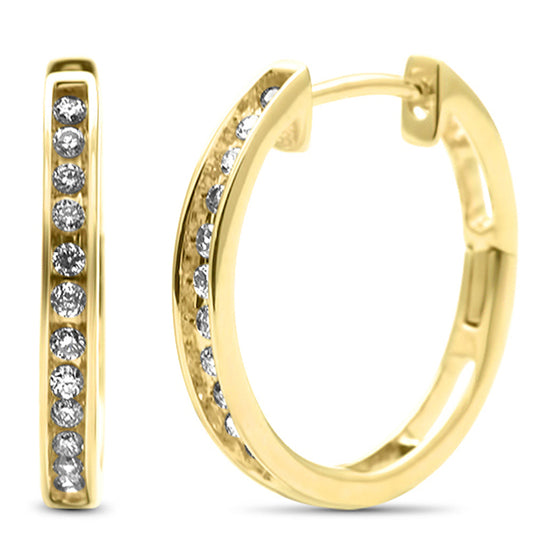 Muse Jewelry .26ct G SI 10K Yellow Gold Diamond Diamond Hoop Earrings