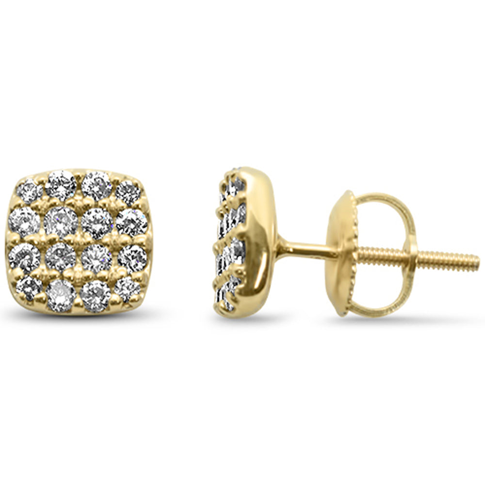 Muse Jewelry .47ct G SI 10K Yellow Gold Diamond Square Stud Earrings