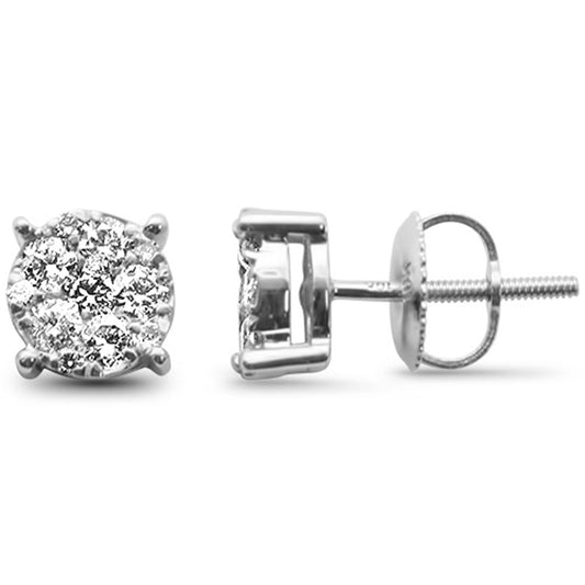 Muse Jewelry .63ct G SI 10K White Gold Diamond Round Earrings