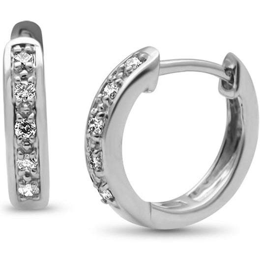 Muse Jewelry .10ct G SI 10K White Gold Diamond Diamond Hoop Earrings