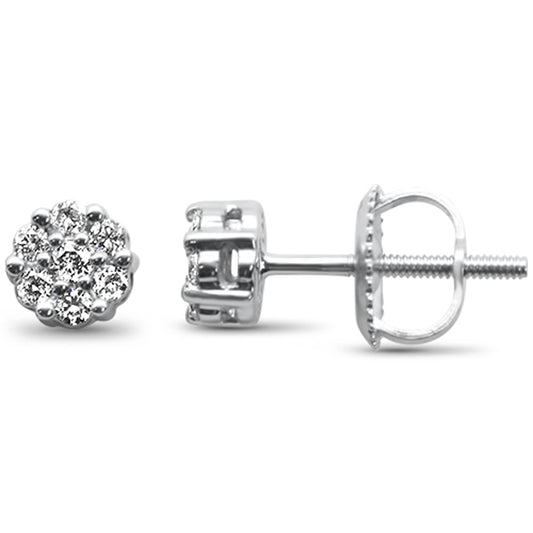 Muse Jewelry .15ct G SI 10K White Gold Diamond Cluster Stud Earrings