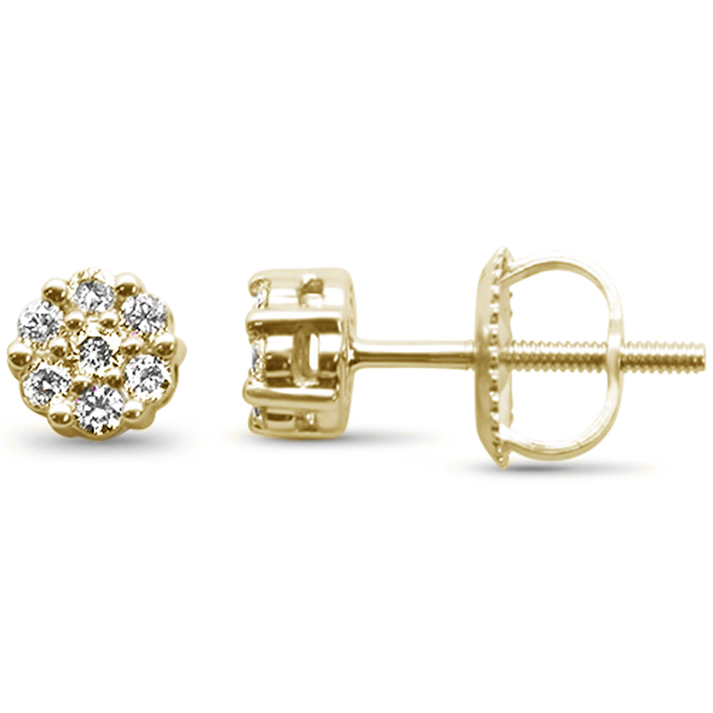 Muse Jewelry .15ct G SI 10K Yellow Gold Diamond Cluster Stud Earrings
