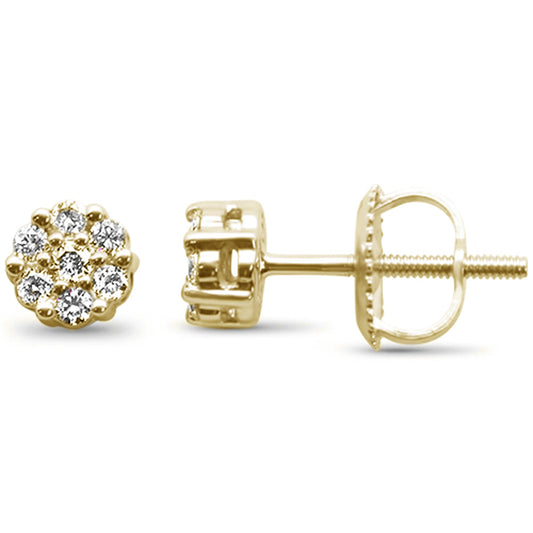 Muse Jewelry .15ct G SI 10K Yellow Gold Diamond Cluster Stud Earrings