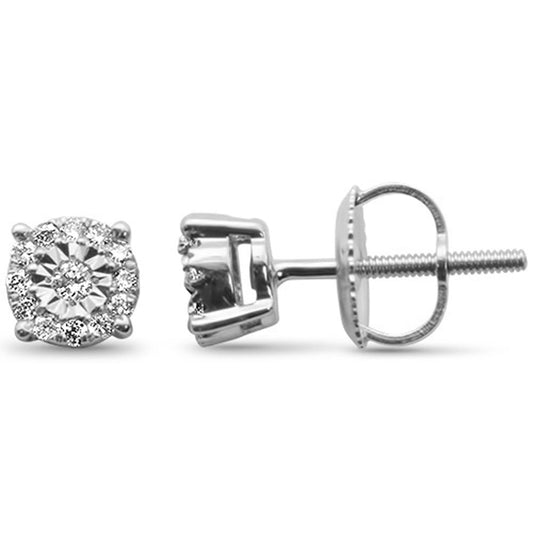 Muse Jewelry .12ct G SI 10KT White Gold Diamond Round Stud Earrings