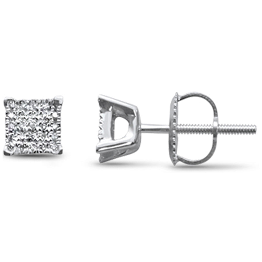 Muse Jewelry .07ct G SI 10K White Gold Diamond Fine Stud Earrings