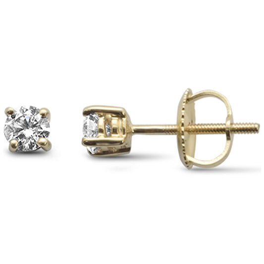 Muse Jewelry .35ct G SI 10K Yellow Gold Diamond Solitaire Stud Earrings
