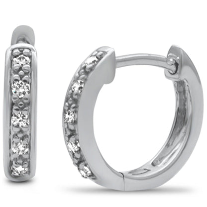 Muse Jewelry .11ct G SI 10K White Gold Diamond Hoop Earrings