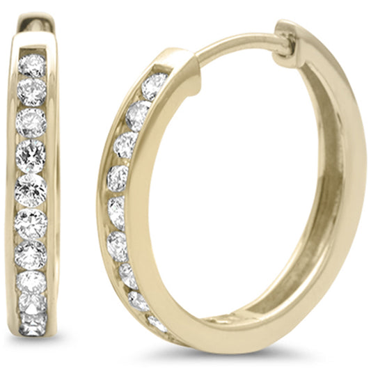 Muse Jewelry .52ct G SI 10K Yellow Gold Diamond Hoop Earrings