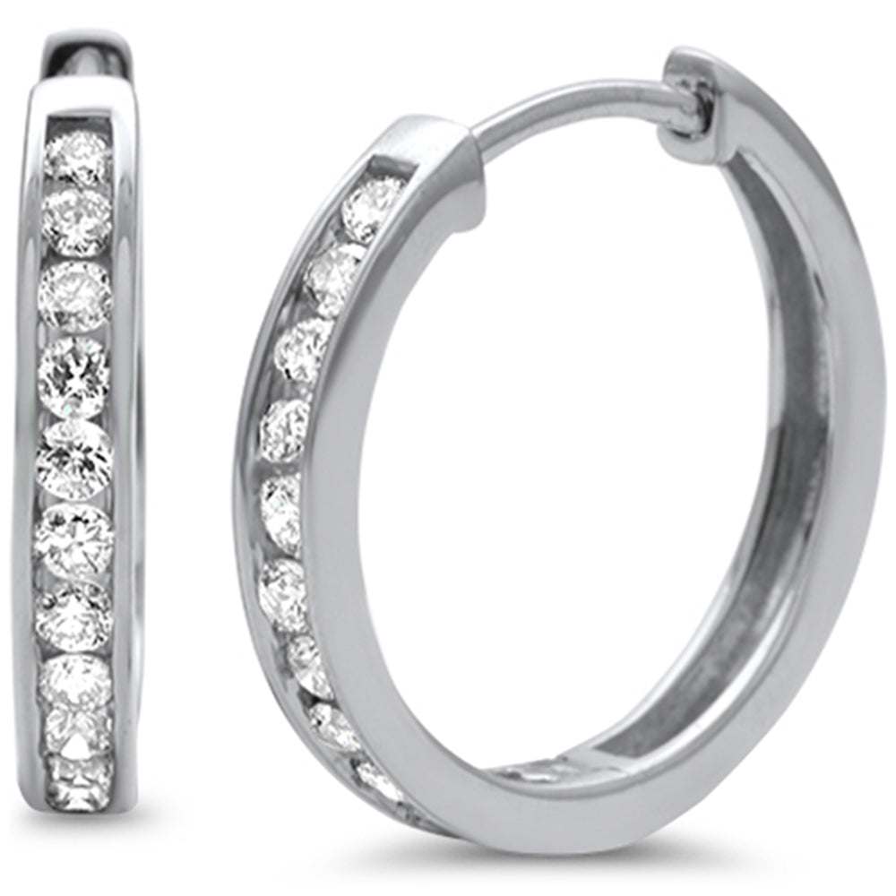 Muse Jewelry .52ct G SI 10K White Gold Diamond Hoop Earrings