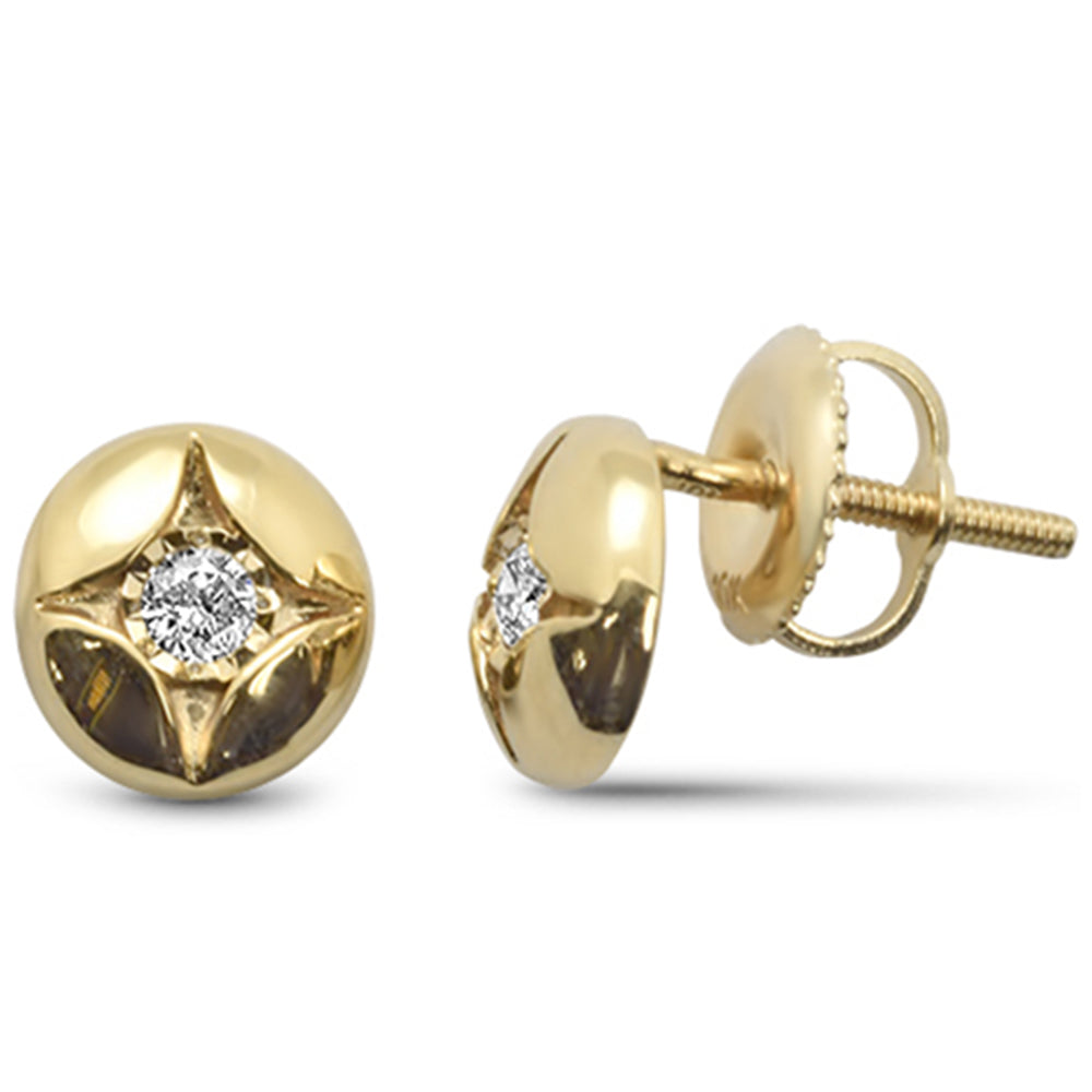 Muse Jewelry .10ct G SI 10K Yellow Gold Diamond Round Stud Earrings