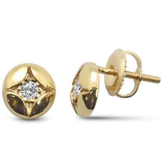 Muse Jewelry .10ct G SI 10K Yellow Gold Diamond Round Stud Earrings