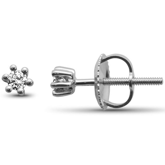 Muse Jewelry .09ct G SI 10K White Gold Diamond Stud Earrings