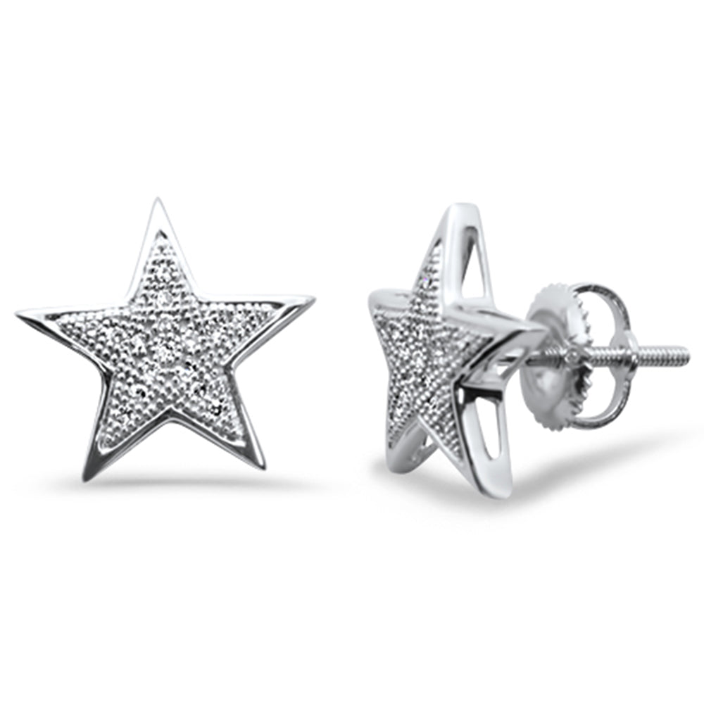 Muse Jewelry .12ct G SI 10K White Gold Diamond Star Shaped Fashion Earrings