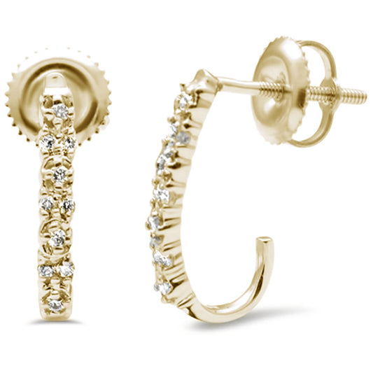 Muse Jewelry .12ct G SI 10K Yellow Gold Diamond J Hoop Earrings