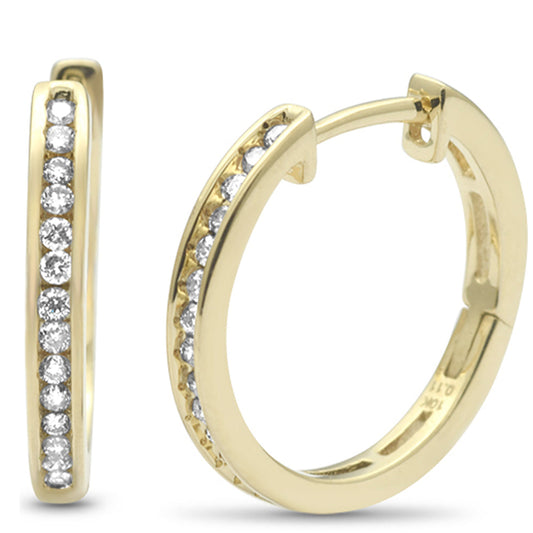 Muse Jewelry .20ct G SI 10K Yellow Gold Diamond Hoop Earrings