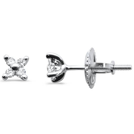 Muse Jewelry .13ct G SI 14K White Gold Diamond Flower Earrings