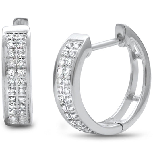 Muse Jewelry .10ct G SI 10K White Gold Diamond Hoop Earrings