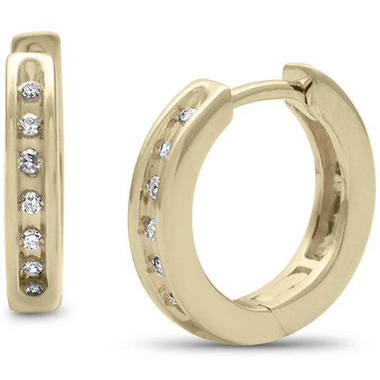 Muse Jewelry .10ct G SI 10K Yellow Gold Diamond Hoop Earrings