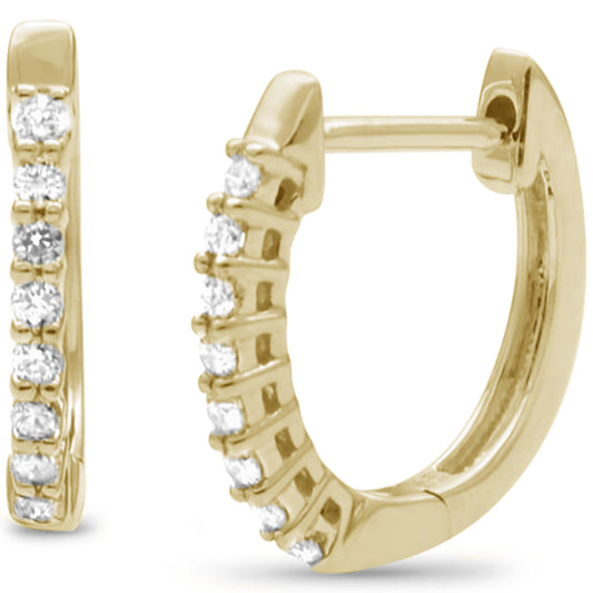 Muse Jewelry .15ct G SI 10KT Yellow Gold Diamond Round Hoop Earrings