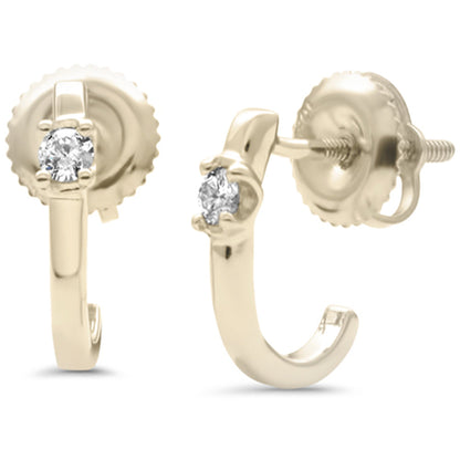 Muse Jewelry .10ct G SI 10K Yellow Gold Diamond J-Hoop Earrings