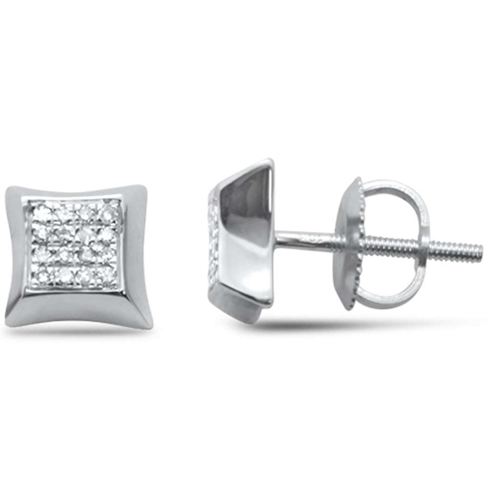 Muse Jewelry .10ct G SI 10K White Gold Diamond Square Shaped Earrings