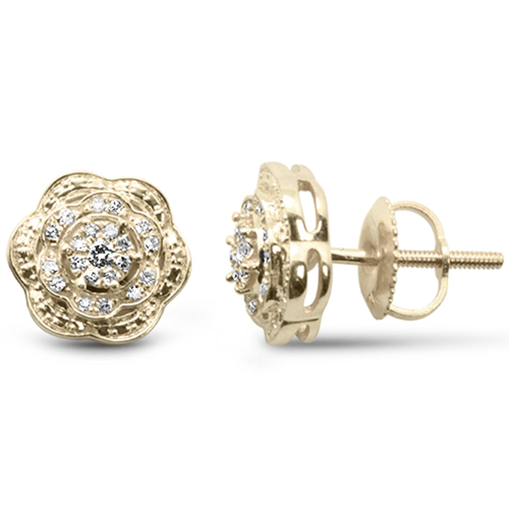Muse Jewelry .16ct G SI 10K Yellow Gold Diamond Flower Earrings