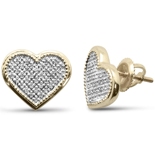 Muse Jewelry .13ct G SI 10K Yellow Gold Diamond Heart Shaped Earrings