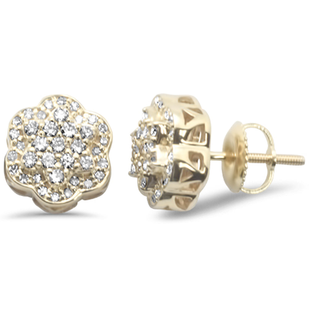 Muse Jewelry .53ct G SI 10K Yellow Gold Diamond Flower Earrings