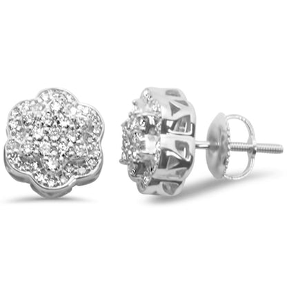 Muse Jewelry .50ct G SI 10K White Gold Diamond Flower Earrings