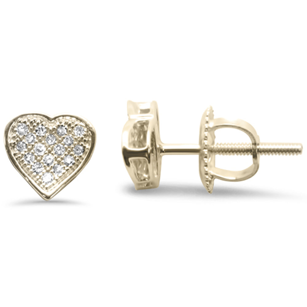 Muse Jewelry .11ct G SI 10K Yellow Gold Diamond Heart Shaped Earrings